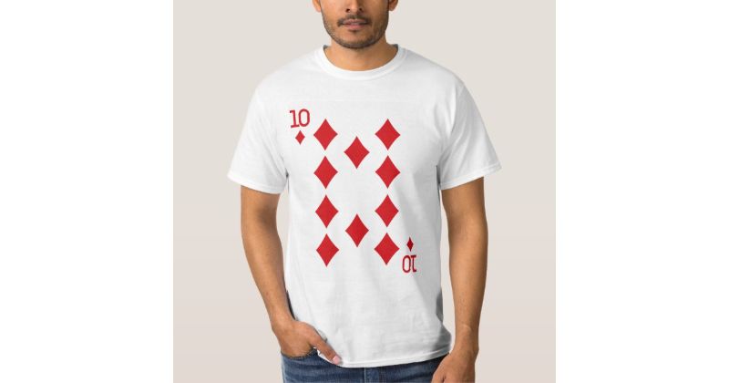 Photo 1 of 10 of Diamonds Costume T-Shirt Halloween Deck of Cards T-Shirt (M)