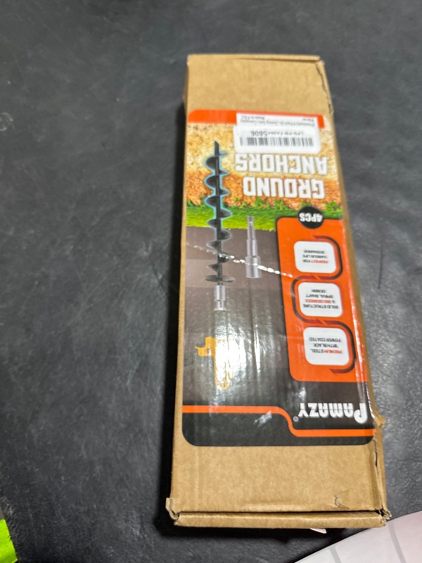 Photo 1 of [Premium] 4 Pack Ground Anchors with Power Nut Driver Drill Bit, Ground Anchors Screw in, Swing Set Anchors, Trampoline Anchors High Wind Heavy Duty for Camping Tents, Car Ports, Swing Sets, Canopies