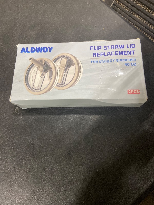 Photo 1 of 2 Pack 40 oz Flip Straw Leak Proof Lid for Stanley H2.0 Quencher, Stanley Lid Replacement 40 oz for Stanley Cup Accessories ProTour, No Spill Proof Straw Cover for Stanley Accessories (Cream & Black)