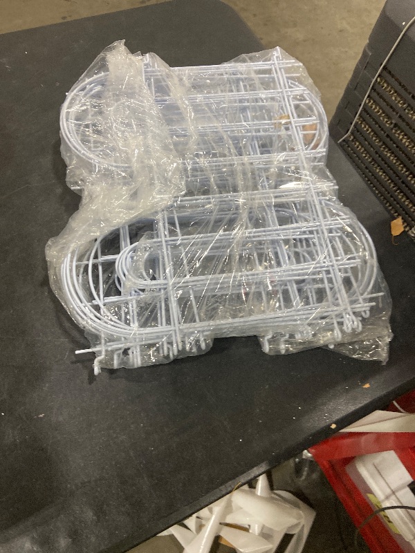 Photo 1 of 45ft X 13in Animal Barrier Fence, 32 Panels No Dig Fence for Dogs Rabbit, Anti Digging Defense Barrier Garden Edging Border, Rustproof Metal Arched Decorative Garden Fencing for Outdoor, Yard, White