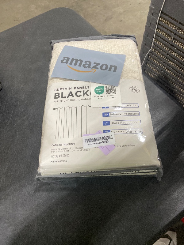 Photo 1 of 100% Blackout Shield Linen Blackout Curtains for Bedroom 84 Inches Long, Back Tab/Rod Pocket Living Room Drapes, Thermal Insulated Blackout Curtains 2 Panels Set, 50" W x 84" L, Cream