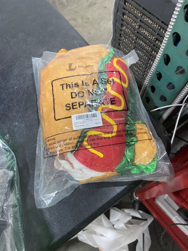 Photo 1 of 2 Pcs Hot Dog Goose Outfit Porch Goose Clothes Graduation Funny Food Pet Costume Pet Apparel Cosplay for Outfits Outdoor Statues