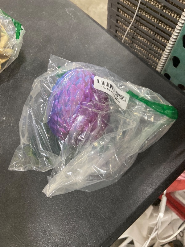Photo 1 of 3D Printed Dragon Egg,Surprise Easter Basket Essentials with 12" Flexible Crystal Dragon Inside,Executive Desk Toys,Easter Basket Stuffers (Purple-Dragon Egg)