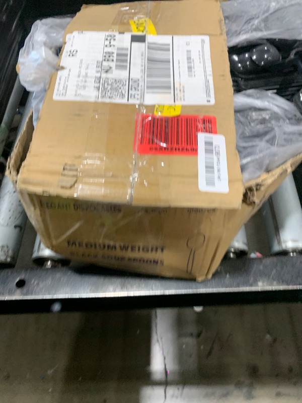 Photo 1 of 1,000 Plastic Disposable Soup Spoons Bulk Black Medium Weight Disposable Silverware Plastic Cutlery Spoons