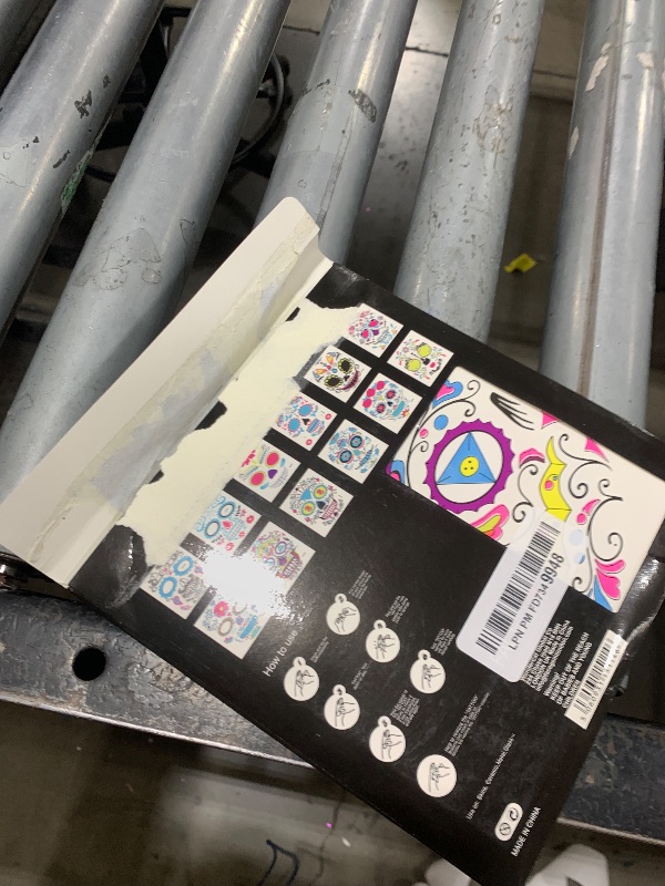 Photo 1 of 12 PCS Day of the Dead Costume Tattoos for Halloween - Temporary Sugar Skull Face Stickers for Makeup, Masquerade, Parties. Halloween tattoos, Face & Body Tattoos for Events. Day of the Dead Tattoos