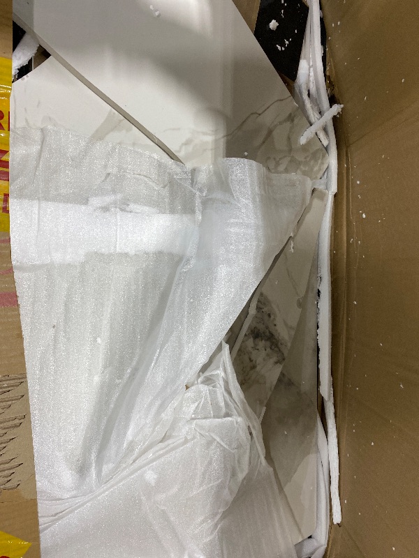 Photo 1 of ------------------------------------(PARTS ONLY)--------------------------------------NIERN Faux Marble Coffee Table, Rectangle Modern Style Sintered Stone Living Room Table with Metal Legs for Home Office Living Room (White, 40" x 20" x 18")