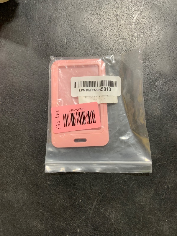 Photo 1 of 1 Pcs Sliding ID Badge Holder with Clear Window Pink ID Card Protector Pouch for Office School ID Credit Cards Proximity Key Cards Driver’s Licenses and Passes