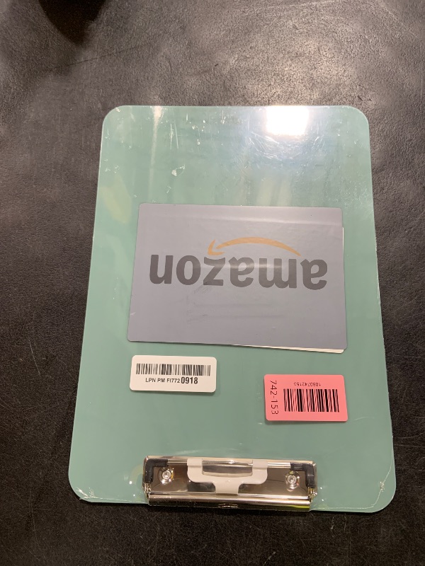 Photo 1 of 1 PCS A4 Clipboards,Plastic Clipboard with Pen Holder,Clip Boards 8.5x11 with Low Profile Clip,Cute Hanging Clipboard for School Office Supplies Clipboards for Kids,Portable Clip Board-Grayish Green