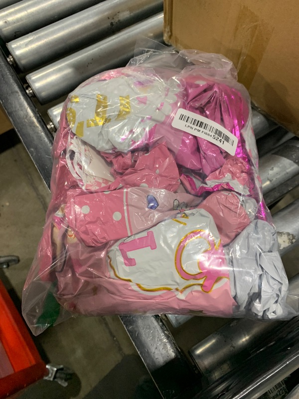 Photo 1 of 10 Pink Baby Shower Balloons - Its A Girl Mylar Letter Foil Balloons for Welcome Home & Gender Reveal Party Decorations
