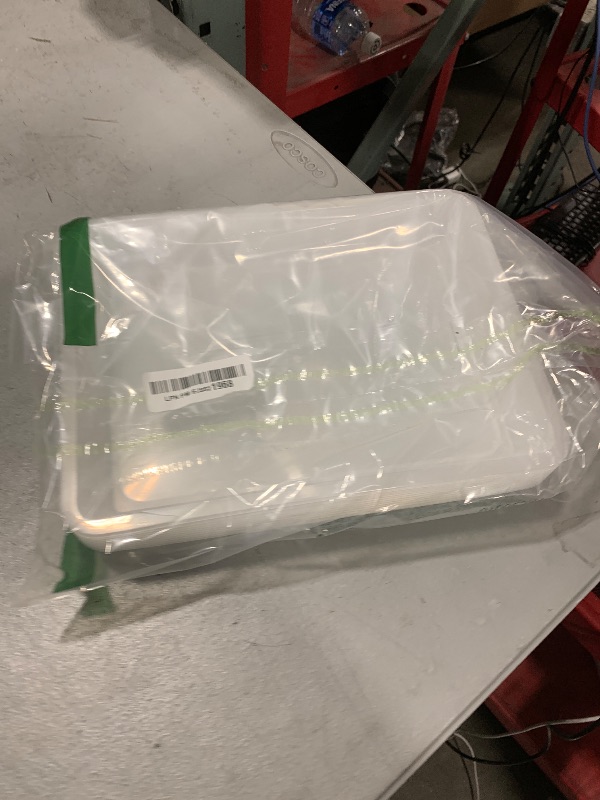 Photo 1 of 10 Pcs Activity Plastic Art Trays,Stackable Craft Tray,Flat Storage Tray,Serving Organizer Tray for Kids,School,Home,Painting,Beads,DIY Projects,11 x 8.27 x 1.18 Inch(Clear)