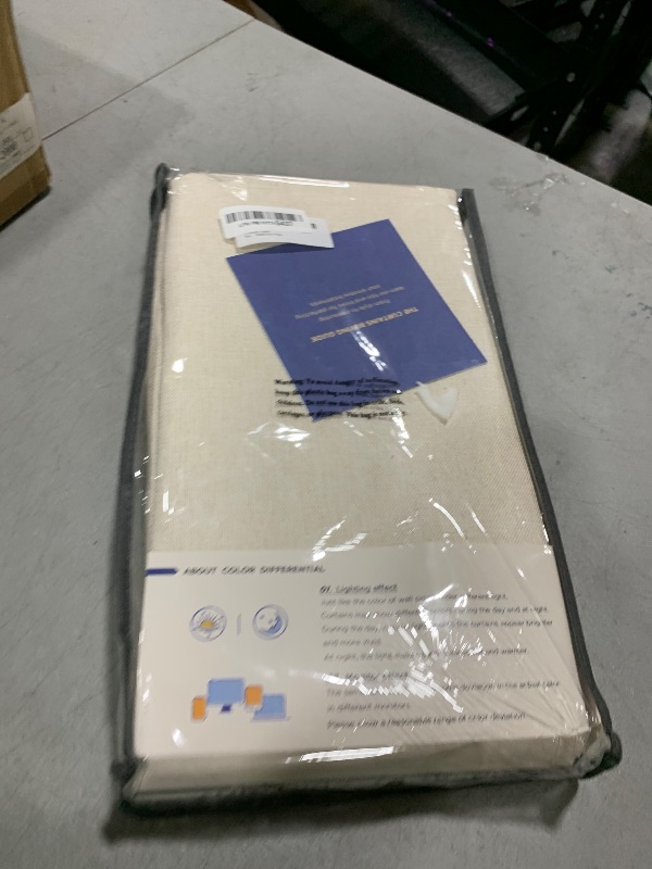 Photo 1 of 100% Blackout Shield Linen Blackout Curtains for Bedroom 96 Inches Long, Back Tab/Rod Pocket Living Room Drapes, Thermal Insulated Blackout Curtains 2 Panels Set, 50" W x 96" L,Cream