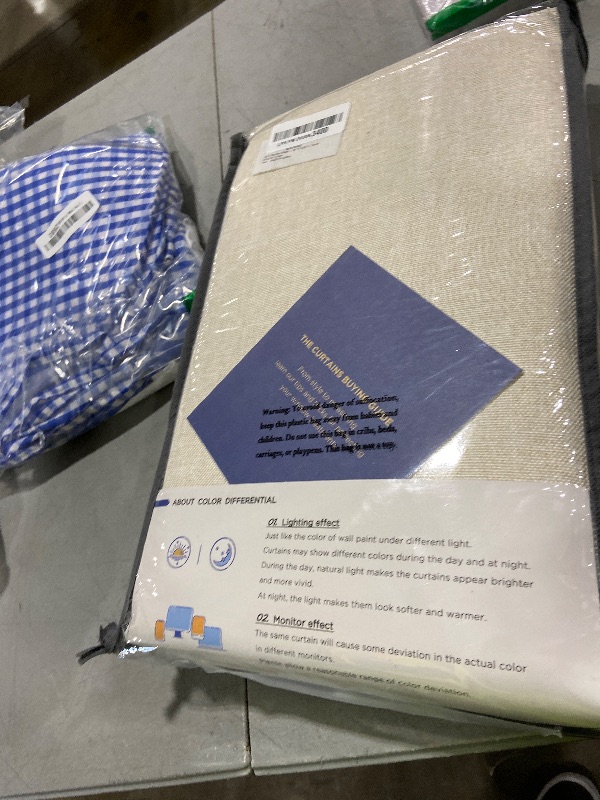 Photo 1 of 100% Blackout Shield Linen Blackout Curtains for Bedroom 84 Inches Long, Back Tab/Rod Pocket Living Room Drapes, Thermal Insulated Blackout Curtains 2 Panels Set, 50" W x 84" L, Cream