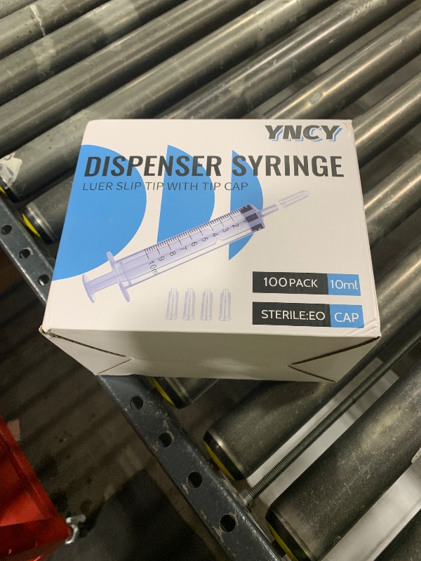Photo 1 of 100 Pack 10ml Syringes with Cap, Luer Slip Tip, 10cc syringe Whole Pack Bulk Sterile Sealed, No Needle