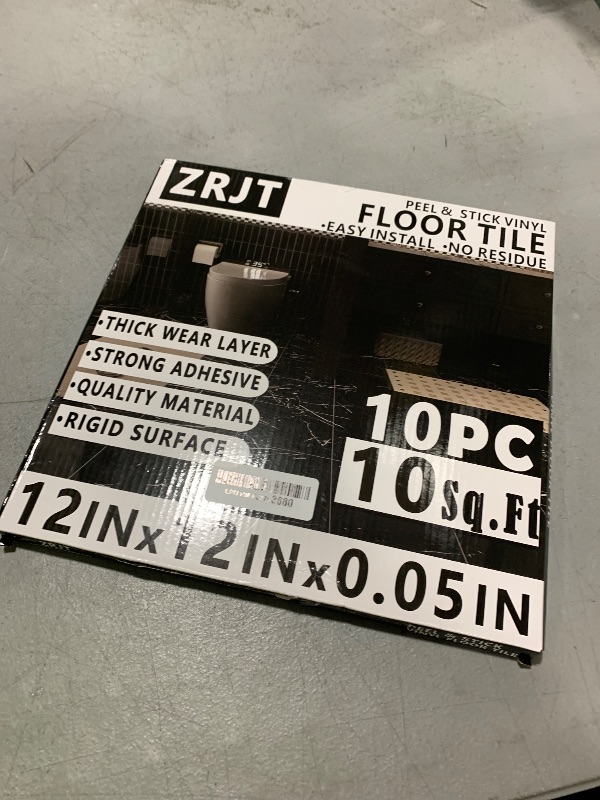 Photo 1 of 10-Pack Peel and Stick Floor Tiles Vinyl Floor 12 x 12 inch Self Adhesive Waterproof Glossy Flooring Planks DIY for Bathroom, Kitchen, Living Room, RV, Cover 10 Sq. Ft, Polish White Marble