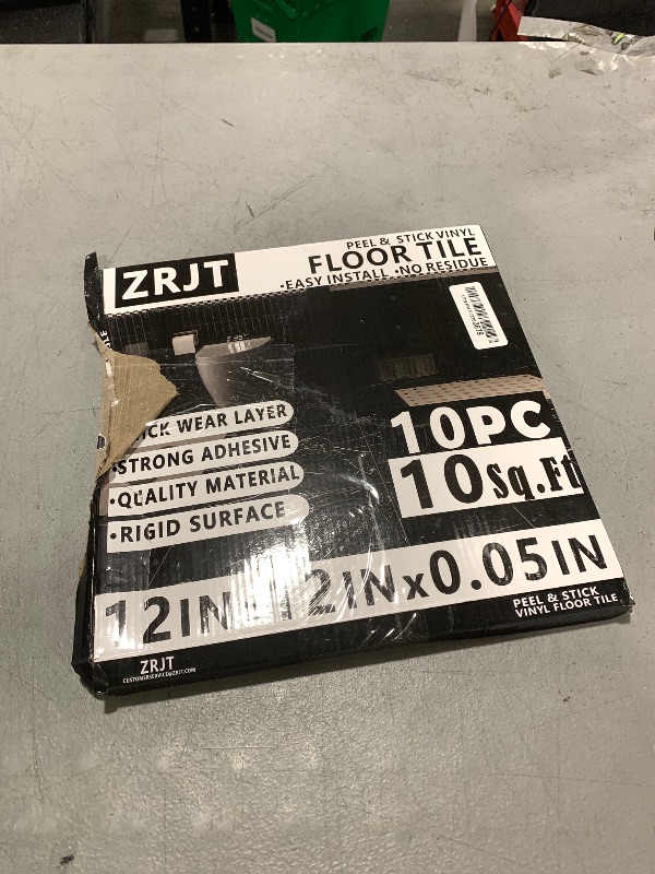 Photo 1 of 10-Pack Peel and Stick Floor Tiles Vinyl Floor 12 x 12 inch Self Adhesive Waterproof Glossy Flooring Planks DIY for Bathroom, Kitchen, Living Room, RV, Cover 10 Sq. Ft, Polish Light Grey Marble