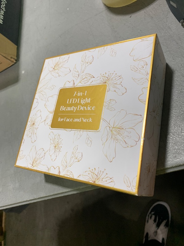 Photo 1 of Dopsikn Red Light Therapy for Face and Neck, 7 Color Facial Massager with Adjustable Vibration and Thermals for Wrinkles, Double Chin, Portable Skin Care Tool with Base, White