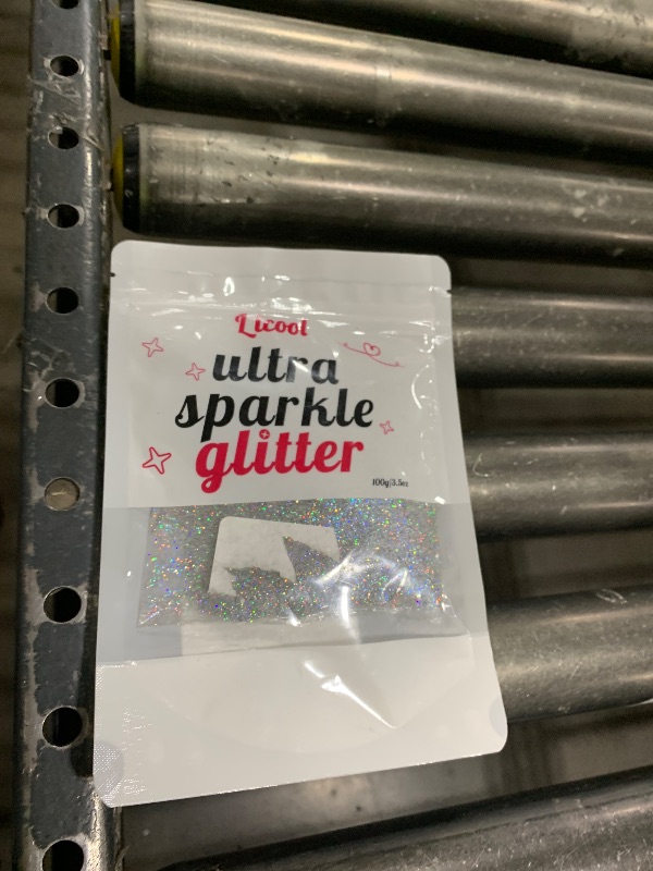 Photo 1 of 100g Holographic Ultra Fine Glitter, Sparkle Makeup Glitter, Extra Fine Craft Glitter Resin Sequins for Epoxy Glass Resin Art Tumblers Body Hair Face Nail (Laser Silver)