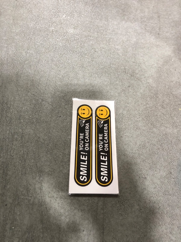 Photo 1 of 10 pieces Smile You're On Camera Stickers for Cars, 24 Hour Video Surveillance Sign small Sticker,5inx1in