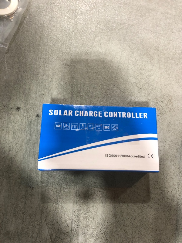 Photo 1 of 100A Solar Charge Controller, Solar Panel Battery Intelligent Regulator with Dual USB Port 12V/24V, Multi-Function Adjustable LCD Display Street Light Controller (Blue)