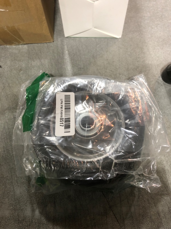 Photo 1 of (2-Pack) AR-PRO 6” x 1.5” Flat Free Solid Rubber Wheel Assemblies - Replacement Hand Truck Wheels with Ball Bearings and 5/8” Bore Hole Diameter - Heavy-Duty Solid Rubber Wheels 132 lbs Load Capacity