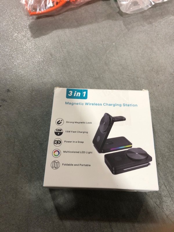 Photo 1 of 3 in 1 Magnetic Wireless Charger for Samsung, Foldable MagSafe Wireless Charging Station for Samsung Galaxy S25 Ultra/Z Fold7/Flip7/S24, Watch Charger for Galaxy Watch Ultra/8/7/Buds (for Travel)