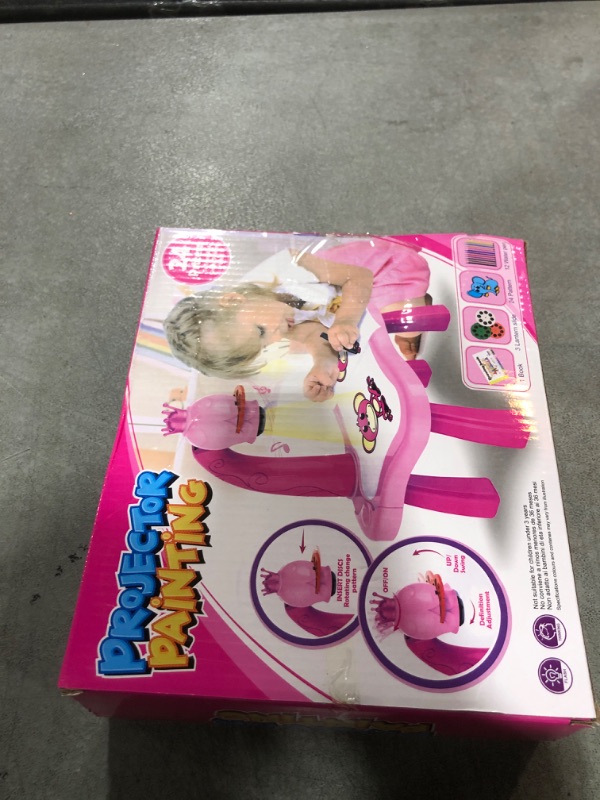 Photo 1 of 2pcs/Set Drawing Projector for Kids with Flashlight Slide Projector, Tracing Table with Light Music Sketcher Desk for Early Art Learning Games Gifts (Pink)