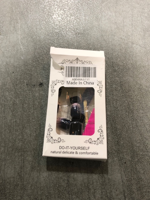 Photo 1 of 24Pcs Halloween Press on Nails Short Square Fake Nails Halloween Spider Nails Press Ons Purple Black False Nails with Glitter design Spider Web Stick on Nail for Women and Girls