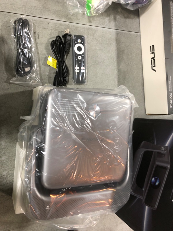 Photo 1 of ?Buit-in Google TV & Voice Control?Smart Projector with WiFi 6 and Bluetooth, 4K Support Movie Outdoor Projectors Compatible with Netflix/Prime Video/YouTube, Auto Focus Home Proyector (Grey)