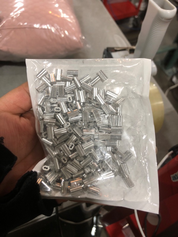 Photo 1 of 250Pcs 3/64"Cable Crimp Sleeves, Aluminum Wire Rope Crimping Loop Sleeve. Cable Ferrules for Cable and Wire Rope Crimp Double Barrel Crimp Sleeves (M1.2-3/64")