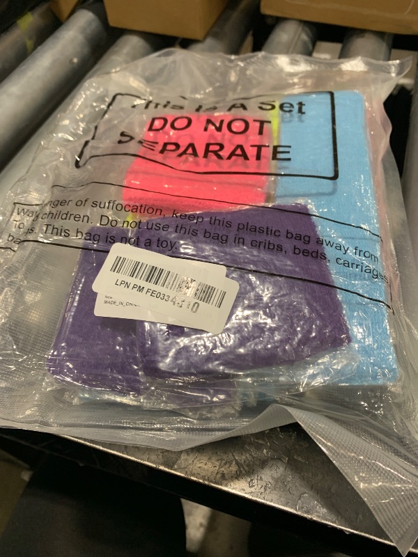 Photo 1 of 12 Pcs Sweatbands Set Neon Colors Headbands and Wristbands for Men Women Moisture Wicking Sweat Absorbing Workout Cotton Headbands 80s 90s Party(Rose Red, Fluorescent Yellow, Sky Blue, Purple)