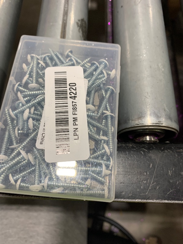 Photo 1 of #6 x 1 Wood Screws, Alloy Steel Truss Head Fast Self Tapping Screws, White Head, Full Thread, Screwdriver Bit Included, 100 PCS