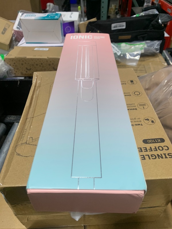 Photo 1 of 1.5 Inch Extra Large Curling Wand for Long Hair - Ceramic Tourmaline Barrel with 40000000 Negative Ions, 2 Clips & Heat-Resistant Glove