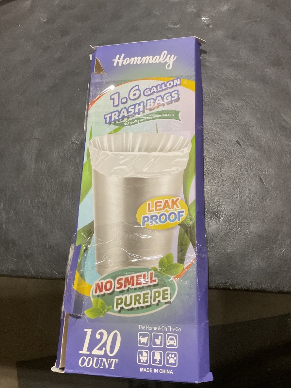 Photo 1 of 1.6 Gallon 120 pcs (Fit 1.3-1.6 Gal)Small Clear Trash Bags, Strong 1.3 Gallon1.5 Gallon 1.6 gallons Garbage Bags, Bathroom Trash Can Bin Liners, Mini Bags for Office, Waste Basket Liner,Fit 5-6 Liters
