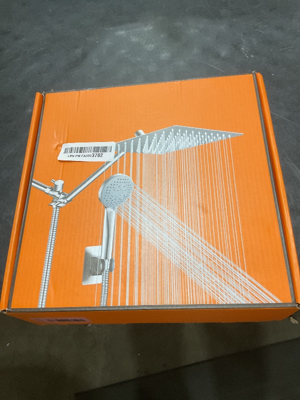 Photo 1 of 10 inch Rainfall Shower Head Combo Stainless Steel, THE FIRST WATERFALL mode, 10 Inch Rain Shower Head with Handheld 6 Spray Modes High Pressure, Overhead Shower Adjustable Extension Arm,Chrome