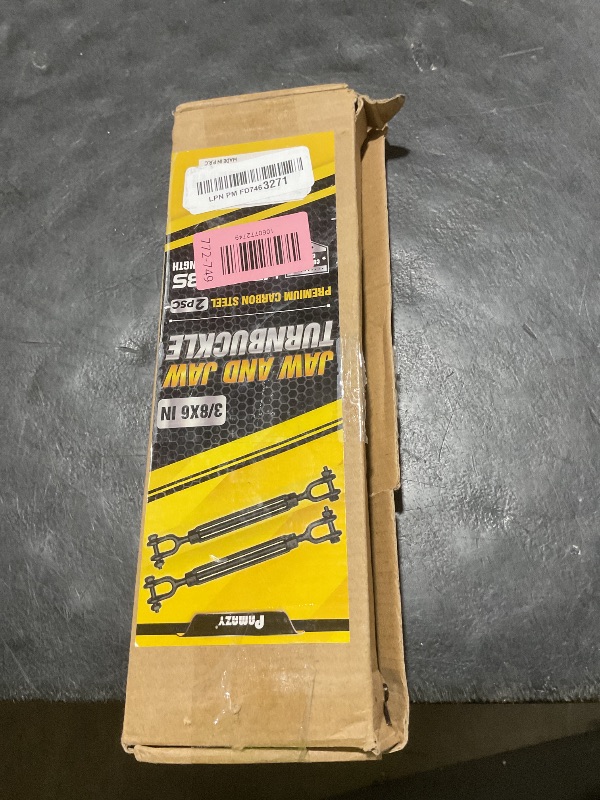 Photo 1 of [Premium] 2 Pack 3/8”x11.4” Ultra Durable Jaw and Jaw Turnbuckle, 1200 lbs Working Load Limit, Weather Resistant, Durable Black Turnbuckle for Wire Rope Tension, Shade Sail Hardware, Sun Shade Tent