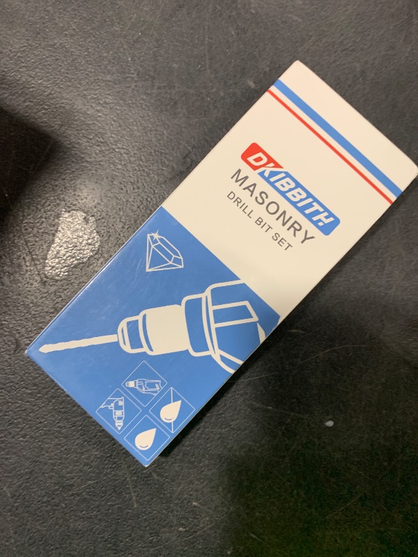 Photo 1 of 10-Piece Masonry Drill Bit Set for Concrete Tile Glass Ceramic Brick,1/8 to 1/2 Inch Drilling Bits with Triangle Handle,Tungsten Steel Alloy Tip.?Black?