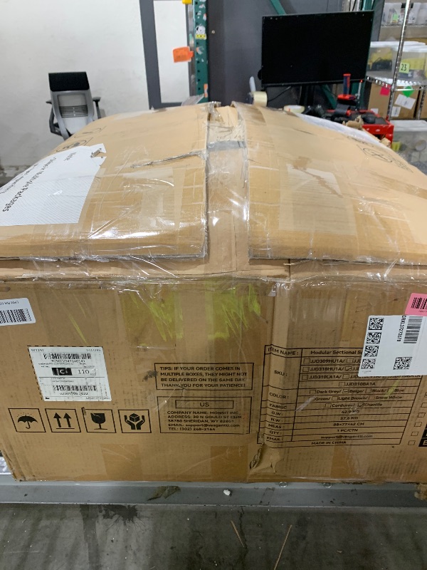 Photo 1 of MISSING MULTIPLE PIECES---------------------------SELLING FOR PARTS ONNLY -------------------------------Vesgantti 108" U Shaped Sectional Couch, Comfy Cloud Modular Sectional Sofa with 2 Ottoman Deep Seat Chenille Modern Cloud Sofa, Modular Sofas for Liv