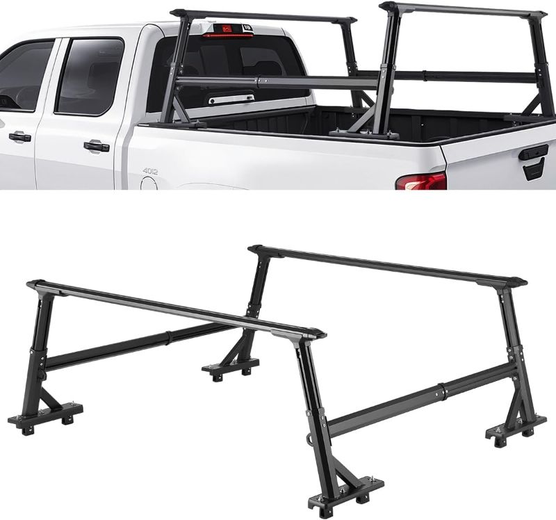 Photo 1 of
VEVOR Truck Ladder Rack, 21-31.5 in Height, Adjustable Non-Drilling Aluminum Cargo Rack with Sidebar, 800 lbs Static Capacity, Ideal for Canoes, Surfboards, Ladders, Lumber, Tents, and Large Cargo