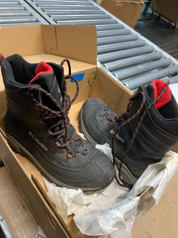 Photo 1 of **DIRTY** Columbia Mens Bugaboot III Waterproof Snow Boot, Black/Bright Red, 11