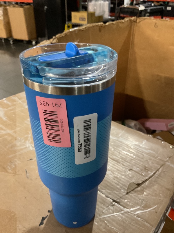 View 2 of *******damaged lid*******STANLEY Quencher ProTour Flip Straw Tumbler with Leakproof Lid 40 oz | Built-In Straw and Handle | Cup Holder Compatible for Travel | Insulated Stainless Steel Cup | BPA-Free | Azure Fade