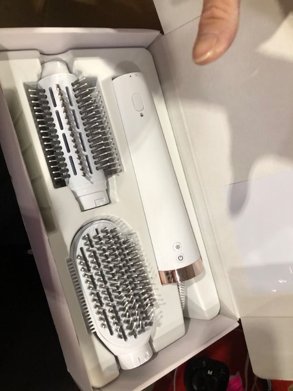 View 4 of "T3 AireBrush Duo Interchangeable Hot Air Blow Dry Brush with Two Attachments ? Includes 15 Heat and Speed Combinations, T3 IonFlow Technology, Volume Booster Switch, Lock-in Cool Shot"