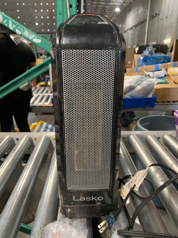 Photo 1 of ***DAMAGED - SEE NOTES/PICTURES***
1500-Watt 16 in. Electronic Ceramic Tower Space Heater in Black with Touch Control and Adjustable Thermostat