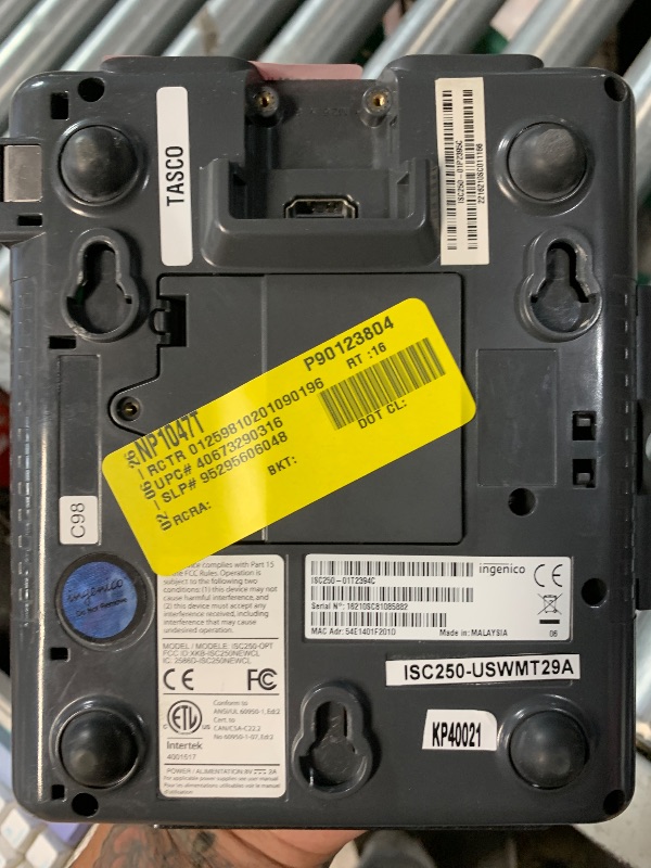 Photo 1 of ***DAMAGED - SEE NOTES/PICTURES***
***MISSING PARTS***
Ingenico iSC Touch 250