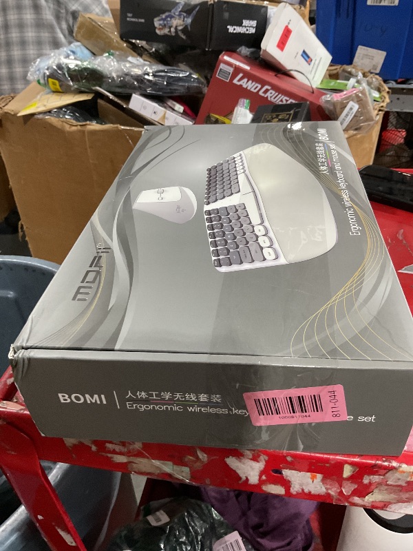 Photo 1 of ***MISSING DONGLE***Ergonomic Wireless Keyboard and Mouse Set Creamy Wireless Keyboard Silent Mice Set with Wrist Rest for Computer, Laptop, PC, Mac, Windows