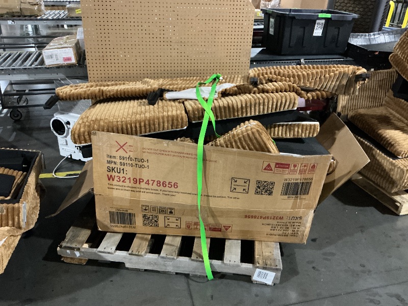 View 3 of ** TRUCK OR TRAILER PICK UP ONLY THREE PALLET ITEM ***Belffin Oversized Sofa Bed Modular Sectional Sleeper Sofa with Pull Out Bed L Shaped Couch with Storage Chaise Brick Red Couch