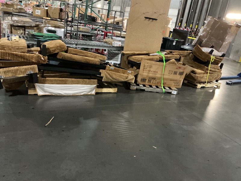 View 5 of ** TRUCK OR TRAILER PICK UP ONLY THREE PALLET ITEM ***Belffin Oversized Sofa Bed Modular Sectional Sleeper Sofa with Pull Out Bed L Shaped Couch with Storage Chaise Brick Red Couch