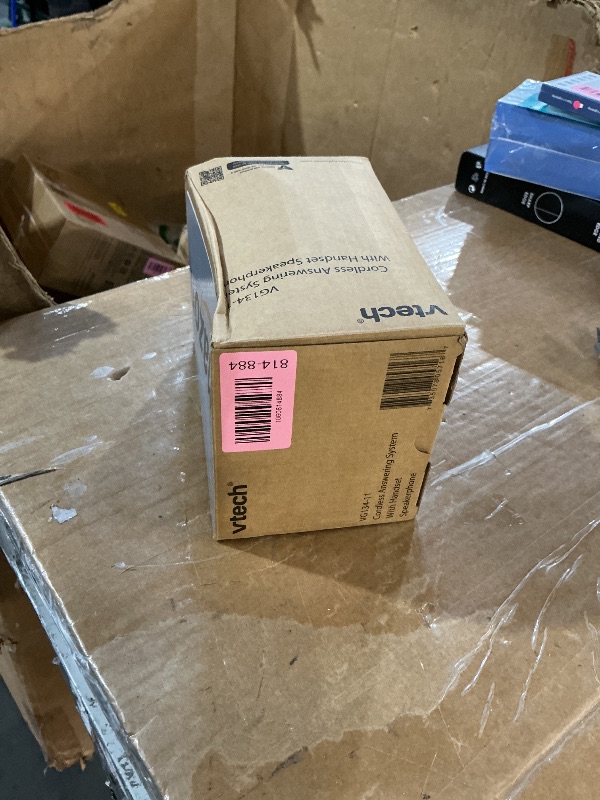 Photo 1 of [New] VTech VG134-11 DECT 6.0 Cordless Home Phone with Bluetooth Connection, Digital Answering Machine, Backlit Display,Full Duplex Speakerphone, Caller ID/Call Waiting,1000 ft Range (Black)