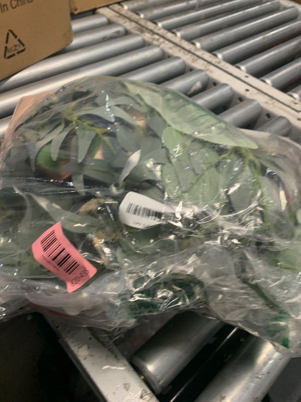 Photo 1 of (MISSING ONE FLORAL SWAG) Floroom Arch Flowers with Drapes Kit (Pack of 4) - 2pcs Artificial Dusty Rose & Blush Floral Swag Arrangement with 2pcs Draping Fabric for Wedding Ceremony Arbor and Reception Backdrop Decoration