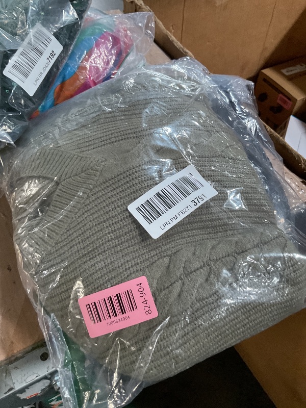 Photo 1 of (string damage) VAFOLY Womens Sweater Dress Cable Knit V Neck Casual Wedding Guest Dress Loose Long Puff Sleeve Mini Chunky Oversized Pullover Dresses 2025 Fall Fashion Christmas Outfit for Women Olive-Green L