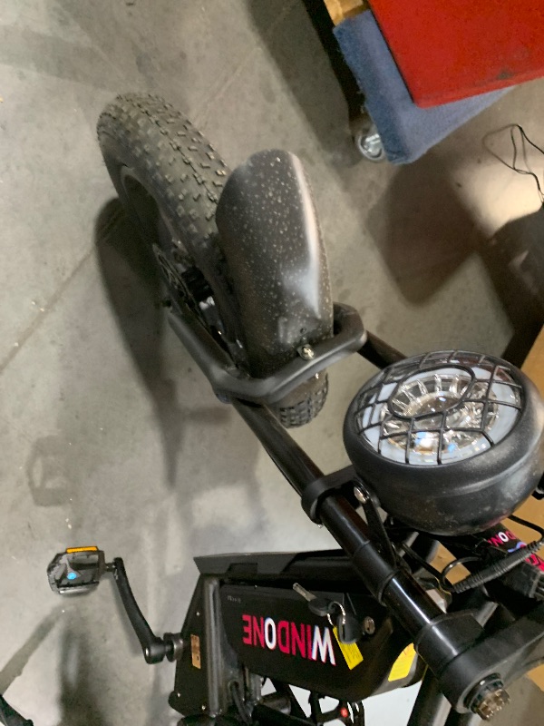 Photo 1 of ***NONFUNCTIONAL, HANDLEBARS INSTALLED BACKWARDS****
Windone E2 Electric Bike for Adults, Full Suspension, 48V13Ah Removable Battery, Up to 28MPH & 46.6Miles (PAS), 1000W Peak Ebike with All-Terrain 4.0" Fat Tires, UL Certified, Moped E-Bike